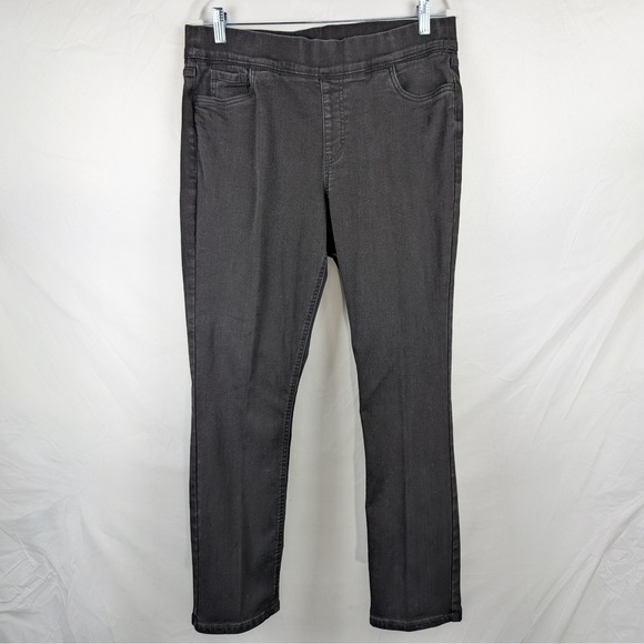 Denim&Co Denim - d & co Denim Company Women's Black Pull On Comfort Waist Stretch Jeans 14 Large